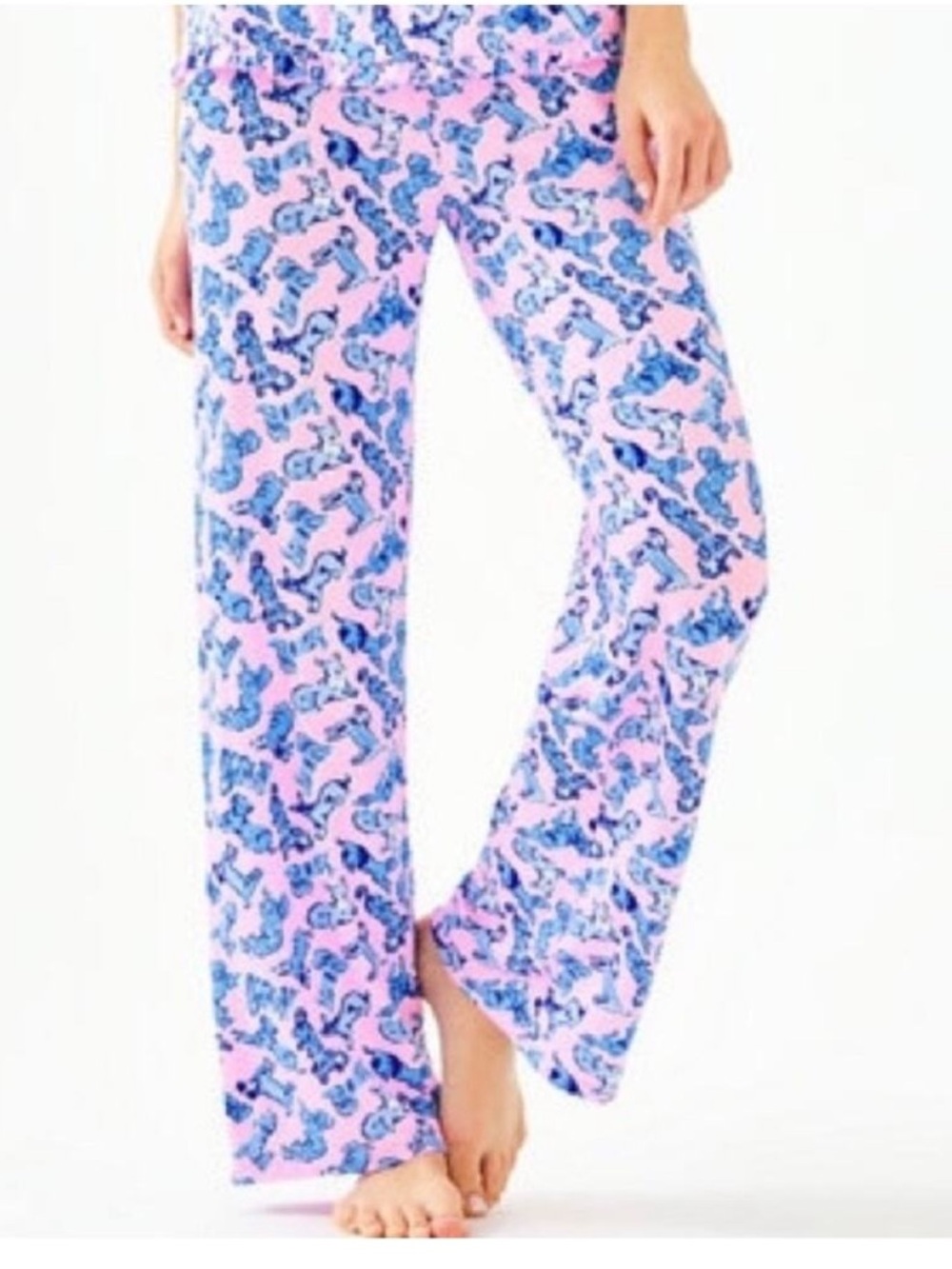✨ LILLY PULITZER ✨Ruffle Doggy Pajama Bottoms Zanzibar Blu Ruff Night Size Small